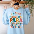 Bilingual Paraeducator Paraprofessional Parapro Teachers Women's Sweatshirt Back Print Light Blue Bilingual Paraeducator Paraprofessional Parapro Teachers Women's Sweatshirt Back Print Light Blue