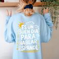 Bilingual Teacher Maestra Spanish Teacher Women's Sweatshirt Back Print Light Blue Bilingual Teacher Maestra Spanish Teacher Women's Sweatshirt Back Print Light Blue