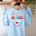 Bilingues Dream Team Dual Language Bilingual Crew Teacher Women's Sweatshirt Back Print Light Blue