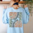 Boho Floral Reading Teacher Retro Reading Specialist Wildfl Women's Sweatshirt Back Print Light Blue