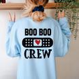 Boo Boo Crew First Aid School Nurse Day Care Teacher Women's Sweatshirt Back Print Light Blue Boo Boo Crew First Aid School Nurse Day Care Teacher Women's Sweatshirt Back Print Light Blue
