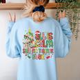 Book Tree All Is Calm Said No Teacher Ever Christmas Women's Sweatshirt Back Print Light Blue