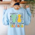 Braille Teacher Of The Visually Impaired Groovy VI Teacher Women's Sweatshirt Back Print Light Blue Braille Teacher Of The Visually Impaired Groovy VI Teacher Women's Sweatshirt Back Print Light Blue