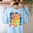 Broken Crayons Still Color Cat Teacher Women's Sweatshirt Back Print Light Blue