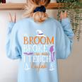 My Broom Broke So Now I Teach English English Teacher Witch Women's Sweatshirt Back Print Light Blue My Broom Broke So Now I Teach English English Teacher Witch Women's Sweatshirt Back Print Light Blue