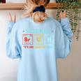 Bruh Science Like Magic But Real Teachers Students Scientist Women's Sweatshirt Back Print Light Blue