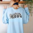 Bulldogs School Spirit Bulldog Pride Checkered Teacher Women's Sweatshirt Back Print Light Blue Bulldogs School Spirit Bulldog Pride Checkered Teacher Women's Sweatshirt Back Print Light Blue