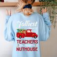 Bunch Of Teachers This Side Of The Nuthouse Xmas Women's Sweatshirt Back Print Light Blue Bunch Of Teachers This Side Of The Nuthouse Xmas Women's Sweatshirt Back Print Light Blue