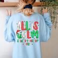 All Calm Said No Teacher Teacher Christmas Lights Women's Sweatshirt Back Print Light Blue All Calm Said No Teacher Teacher Christmas Lights Women's Sweatshirt Back Print Light Blue