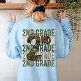 Camo Team 2nd Grade Squad Back To School Teacher Kids Boys Women's Sweatshirt Back Print Light Blue