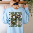 Camo Team 3rd Grade Squad Back To School Teacher Kids Boys Women's Sweatshirt Back Print Light Blue
