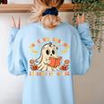 You Can't Scare Me I Teach Fifth Grade Halloween Teacher Women's Sweatshirt Back Print Light Blue