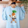 Carrate Karate Carrot Student Teacher Trainee Trainor Women's Sweatshirt Back Print Light Blue