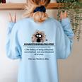 Cat Exhausted Teacher Exhausterwhelmulated Definition Women's Sweatshirt Back Print Light Blue