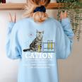 Cation Chemistry Humor Science Teacher Cat Pun Women's Sweatshirt Back Print Light Blue Cation Chemistry Humor Science Teacher Cat Pun Women's Sweatshirt Back Print Light Blue
