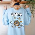 Catom Science Teacher Chemistry Lover Physics School Cat Women's Sweatshirt Back Print Light Blue Catom Science Teacher Chemistry Lover Physics School Cat Women's Sweatshirt Back Print Light Blue