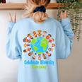 Celebrate Diversity Everyday Teachers & School Student Women's Sweatshirt Back Print Light Blue Celebrate Diversity Everyday Teachers & School Student Women's Sweatshirt Back Print Light Blue