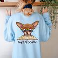 Chihuahua 100 Days Of School Rainbow Glasses Teacher Women's Sweatshirt Back Print Light Blue Chihuahua 100 Days Of School Rainbow Glasses Teacher Women's Sweatshirt Back Print Light Blue