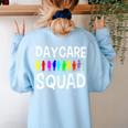 Childcare Daycare Squad Daycare Teacher Men Women Women's Sweatshirt Back Print Light Blue
