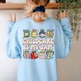 Childcare Is My Jam Child Care Teacher School Psychologist Women's Sweatshirt Back Print Light Blue Childcare Is My Jam Child Care Teacher School Psychologist Women's Sweatshirt Back Print Light Blue