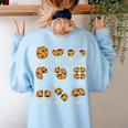 Chocolate Cookie Quick Math Fraction Math Teachers For Men Women Girls Kids Women's Sweatshirt Back Print Light Blue