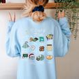 Christmas 12 Days Of Math Math Teacher Xmas STEM STEMS Women's Sweatshirt Back Print Light Blue