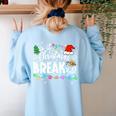 Is It Christmas Break Yet Teacher Xmas Light Santa Hat Women's Sweatshirt Back Print Light Blue Is It Christmas Break Yet Teacher Xmas Light Santa Hat Women's Sweatshirt Back Print Light Blue
