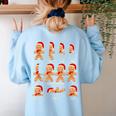 Christmas Math Teacher Equation Gingerbread With Santa Hat Men Women Women's Sweatshirt Back Print Light Blue