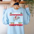 Christmas Math Teacher Hippopotenuse Math Lovers Xmas Women's Sweatshirt Back Print Light Blue Christmas Math Teacher Hippopotenuse Math Lovers Xmas Women's Sweatshirt Back Print Light Blue