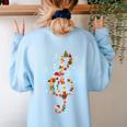 Christmas Musical Note Music Lover Teacher Sing Carols Jesus Women's Sweatshirt Back Print Light Blue Christmas Musical Note Music Lover Teacher Sing Carols Jesus Women's Sweatshirt Back Print Light Blue