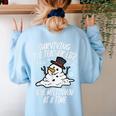 Christmas Surviving Teacher Life Meltdown Xmas Women Men Women's Sweatshirt Back Print Light Blue Christmas Surviving Teacher Life Meltdown Xmas Women Men Women's Sweatshirt Back Print Light Blue