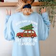 Christmas Teacher Squad Festive Car Tree Lights Xmas Women's Sweatshirt Back Print Light Blue Christmas Teacher Squad Festive Car Tree Lights Xmas Women's Sweatshirt Back Print Light Blue