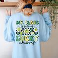 My Class Is Full Of Lucky Charms St Patricks Day Teacher Women's Sweatshirt Back Print Light Blue My Class Is Full Of Lucky Charms St Patricks Day Teacher Women's Sweatshirt Back Print Light Blue