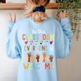In This Classroom Everyone Is Welcome For Teacher Women's Sweatshirt Back Print Light Blue In This Classroom Everyone Is Welcome For Teacher Women's Sweatshirt Back Print Light Blue