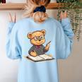 Classroom Fun With Teddy Bear Teacher Women's Sweatshirt Back Print Light Blue Classroom Fun With Teddy Bear Teacher Women's Sweatshirt Back Print Light Blue