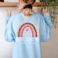 Coffee Gives Me Teacher Powers Leopard Rainbow Teacher Women's Sweatshirt Back Print Light Blue Coffee Gives Me Teacher Powers Leopard Rainbow Teacher Women's Sweatshirt Back Print Light Blue