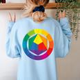 Color Wheel Palette Shirt Artist Painter Art Teacher Tshirt Women's Sweatshirt Back Print Light Blue
