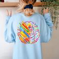 Colorful Brain Art Teacher Artist Painter Student Women's Sweatshirt Back Print Light Blue Colorful Brain Art Teacher Artist Painter Student Women's Sweatshirt Back Print Light Blue