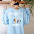 Complementary Colors Art Teacher Pun Shirt Women's Sweatshirt Back Print Light Blue Complementary Colors Art Teacher Pun Shirt Women's Sweatshirt Back Print Light Blue