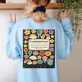 Composition Notebook Costume Teacher Matching Halloween Book Women's Sweatshirt Back Print Light Blue Composition Notebook Costume Teacher Matching Halloween Book Women's Sweatshirt Back Print Light Blue