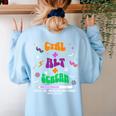 Computer Teacher Spooky Halloween Technology STEM Engineer Women's Sweatshirt Back Print Light Blue Computer Teacher Spooky Halloween Technology STEM Engineer Women's Sweatshirt Back Print Light Blue
