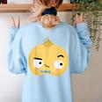 The Cool Bean Good Egg Teacher Halloween Costume Food Group Women's Sweatshirt Back Print Light Blue The Cool Bean Good Egg Teacher Halloween Costume Food Group Women's Sweatshirt Back Print Light Blue