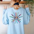Cool Brush Heart Shape Art Teacher Paint For Artist Painter Women's Sweatshirt Back Print Light Blue Cool Brush Heart Shape Art Teacher Paint For Artist Painter Women's Sweatshirt Back Print Light Blue