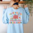 All The Cool Kids Are Reading Book Reading Teacher School Women's Sweatshirt Back Print Light Blue All The Cool Kids Are Reading Book Reading Teacher School Women's Sweatshirt Back Print Light Blue