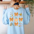 Coquette Bow Fall Science Teacher Stem Teacher Thanksgiving Women's Sweatshirt Back Print Light Blue Coquette Bow Fall Science Teacher Stem Teacher Thanksgiving Women's Sweatshirt Back Print Light Blue