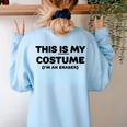 THIS IS MY COSTUME Eraser Teacher Halloween Costume Women's Sweatshirt Back Print Light Blue THIS IS MY COSTUME Eraser Teacher Halloween Costume Women's Sweatshirt Back Print Light Blue