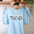 Cow Print For Elementary School First Grade Teachers Women's Sweatshirt Back Print Light Blue Cow Print For Elementary School First Grade Teachers Women's Sweatshirt Back Print Light Blue