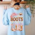 Cowboy Teacher These Boots Are Made-For Teaching School Women's Sweatshirt Back Print Light Blue Cowboy Teacher These Boots Are Made-For Teaching School Women's Sweatshirt Back Print Light Blue