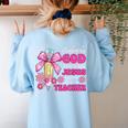 Created By God Called To Teacher Jesus Christian Teacher Women's Sweatshirt Back Print Light Blue Created By God Called To Teacher Jesus Christian Teacher Women's Sweatshirt Back Print Light Blue