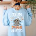 Creepin It Real With My 2nd Grade Monsters Halloween Teacher For Men Women Kids Women's Sweatshirt Back Print Light Blue Creepin It Real With My 2nd Grade Monsters Halloween Teacher For Men Women Kids Women's Sweatshirt Back Print Light Blue